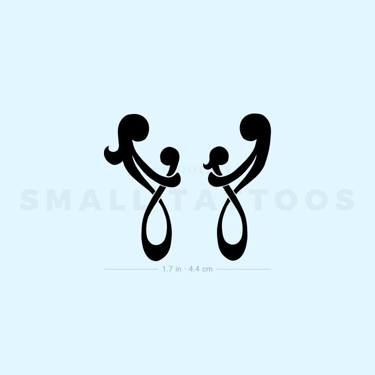 Small Parents And Children Symbol Temporary Tattoo (Set of 3)