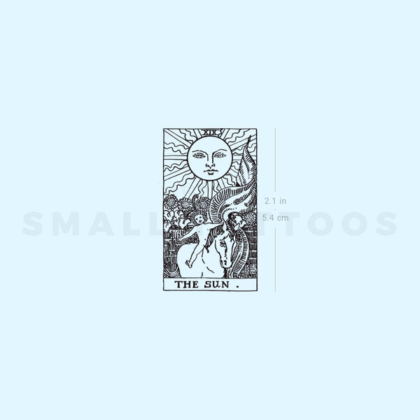 The Sun Tarot Card Temporary Tattoo (Set of 3)