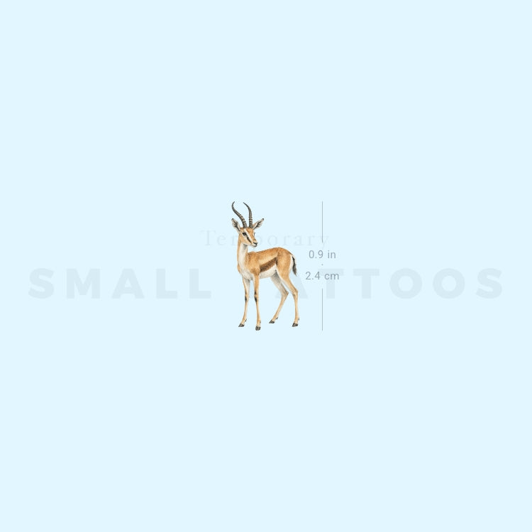 Watercolor Gazelle Temporary Tattoo (Set of 3)