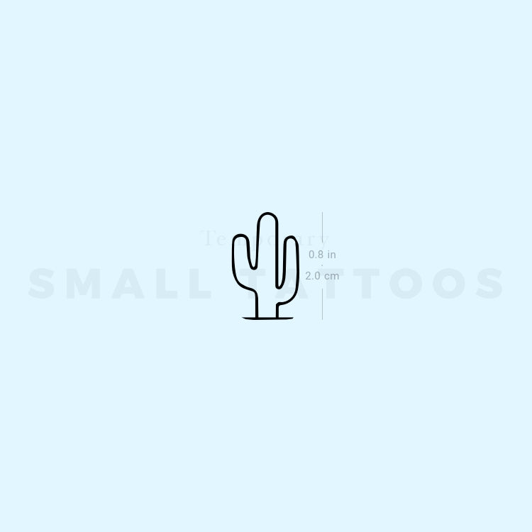 Small Saguaro Cactus Temporary Tattoo (Set of 3)