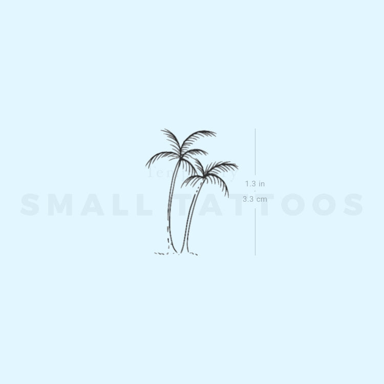 Palm Tree Couple Temporary Tattoo By M3.Ink (Set of 3)