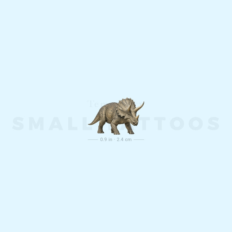 Realistic Triceratops Temporary Tattoo (Set of 3)