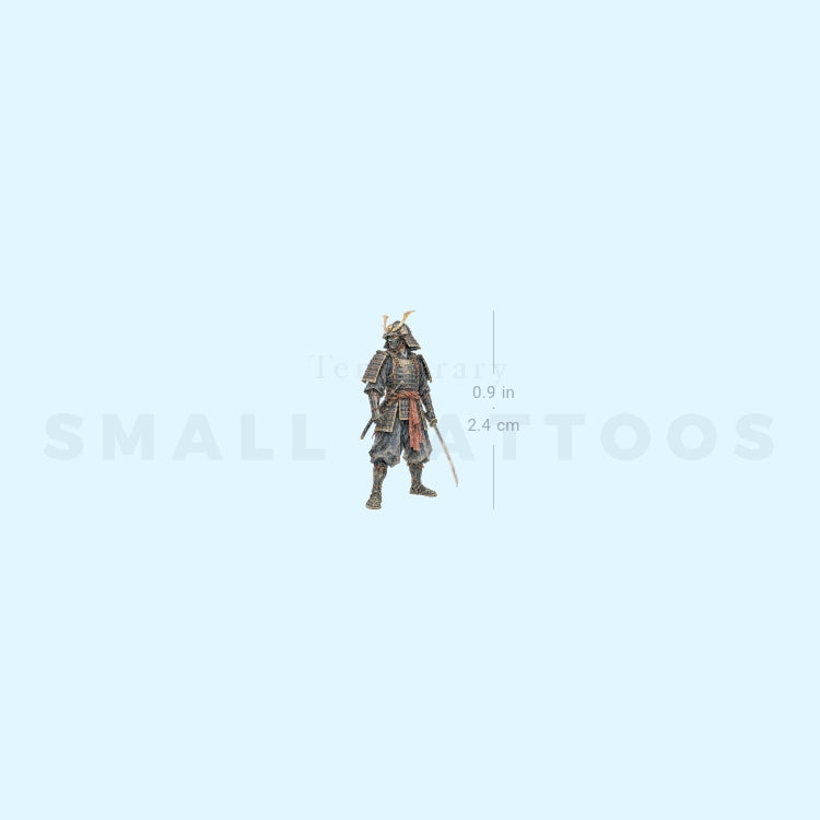 Watercolor Samurai Temporary Tattoo (Set of 3)