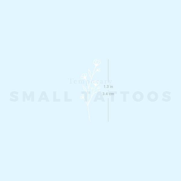 Small White Gypsophila Temporary Tattoo (Set of 3)