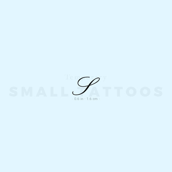 Letter S Script Temporary Tattoo (Set of 3)