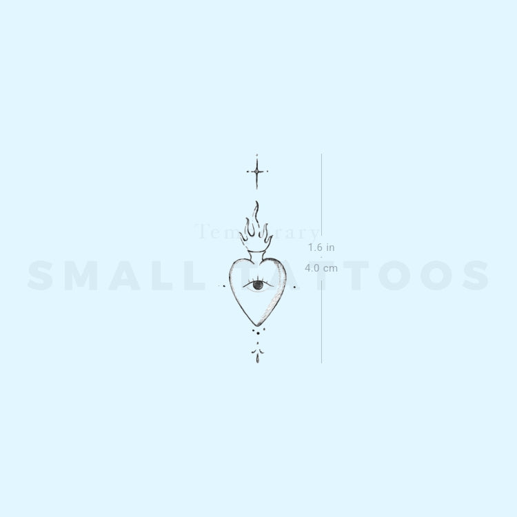 Sacred Heart By Stefano Mazza Temporary Tattoo (Set of 3)
