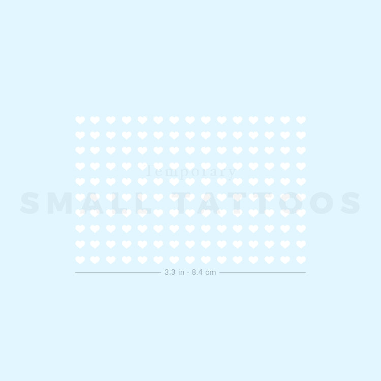 White Hearts Nail Decals Temporary Tattoo (Set of 3)