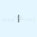 Vertical 222 Temporary Tattoo (Set of 3)