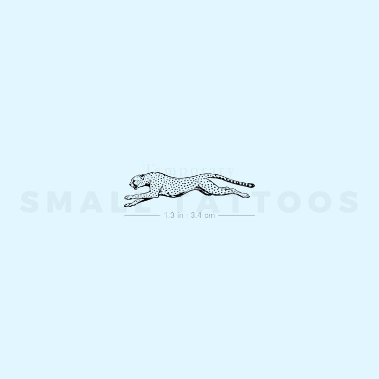 Sprinting Cheetah Temporary Tattoo (Set of 3)