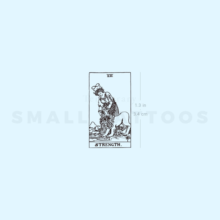 Small Strength Tarot Card Temporary Tattoo (Set of 3)