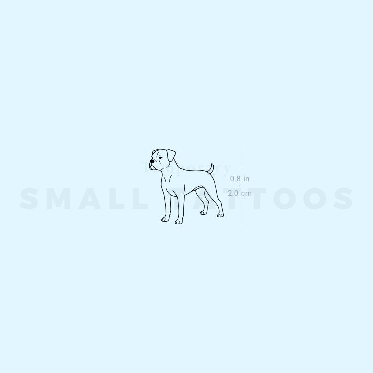 Tatuaje temporal de perro bóxer (juego de 3)