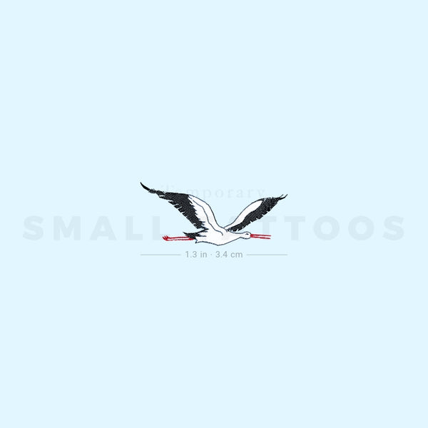 Flying Stork Temporary Tattoo (Set of 3)