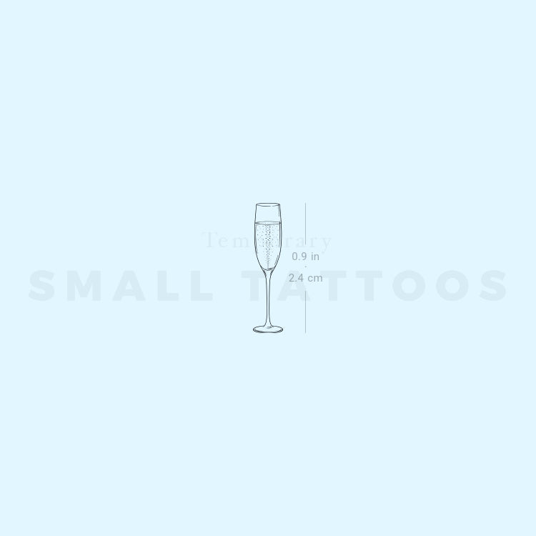 Champagne Glass Temporary Tattoo (Set of 3)