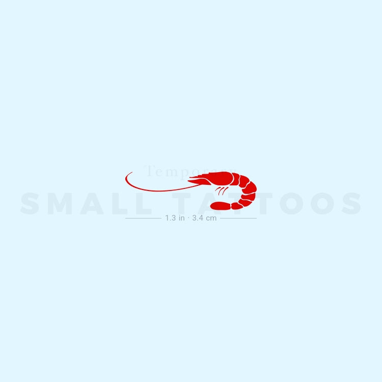 Red Prawn Temporary Tattoo (Set of 3)