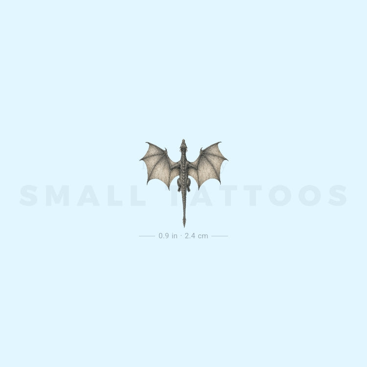 Flying Dragon From Above Temporary Tattoo (Set of 3)