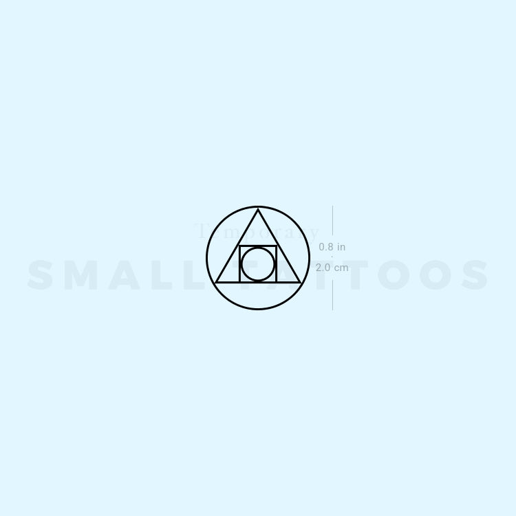 Philosopher's Stone Symbol Temporary Tattoo (Set of 3)