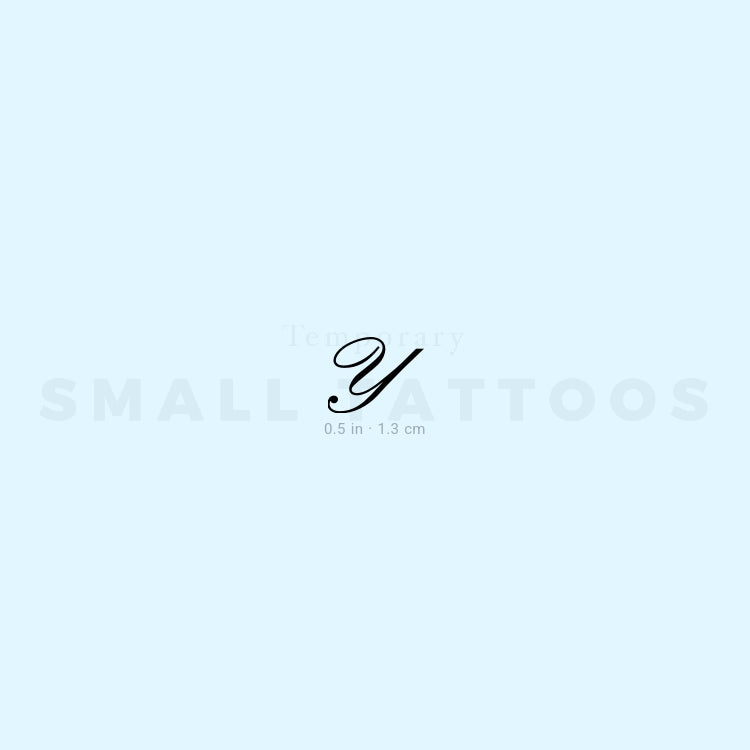 Letter Y Script Temporary Tattoo (Set of 3)