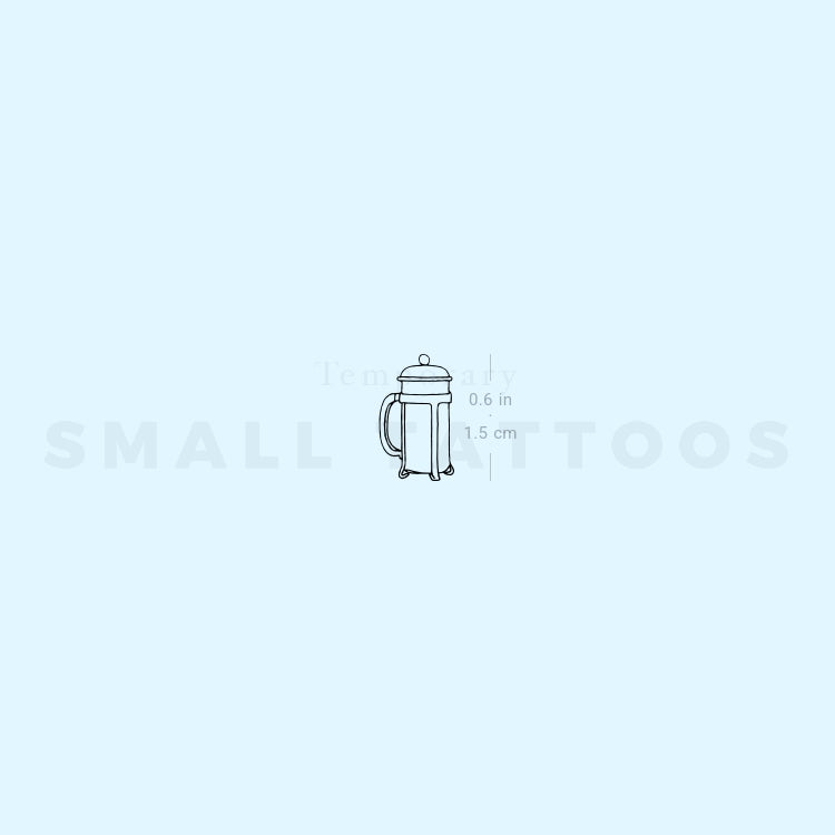 Fine Line French Press Temporary Tattoo (Set of 3)