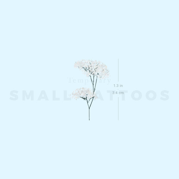 Watercolor Gypsophila Temporary Tattoo (Set of 3)