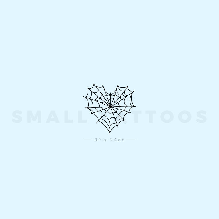 Heart Shaped Spiderweb Temporary Tattoo (Set of 3)