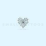 Heart Shaped Spiderweb Temporary Tattoo (Set of 3)