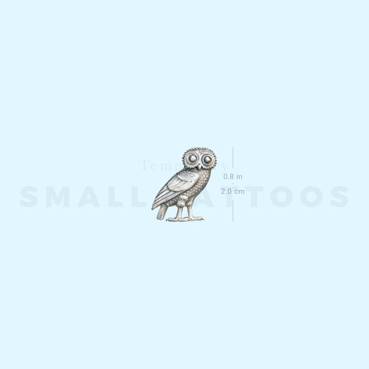 Owl Of Athena Temporary Tattoo (Set of 3)