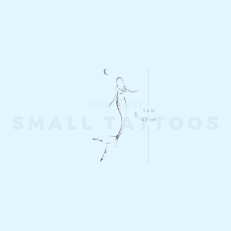 Crescent Mermaid By Stefano Mazza Temporary Tattoo (Set of 3)