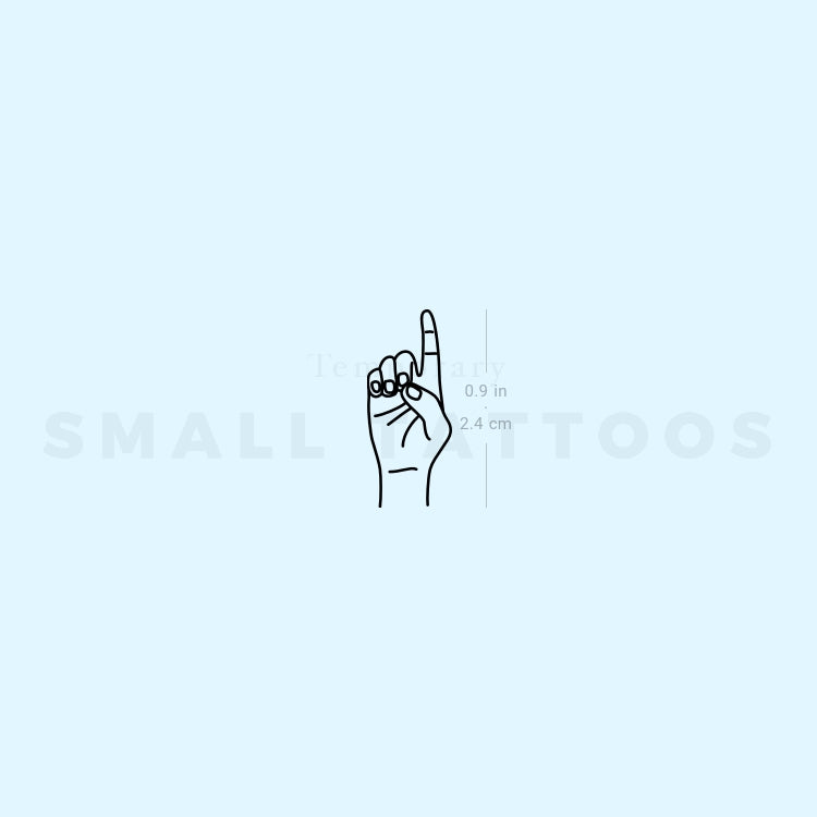 Sign Language D Temporary Tattoo (Set of 3)