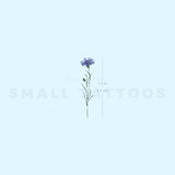 Small Cornflower By Ann Lilya Temporary Tattoo (Set of 3)