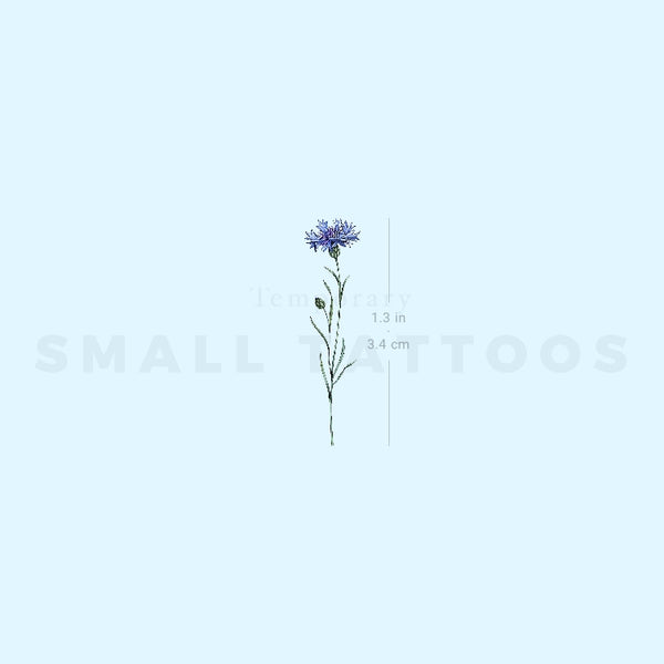 Small Cornflower By Ann Lilya Temporary Tattoo (Set of 3)