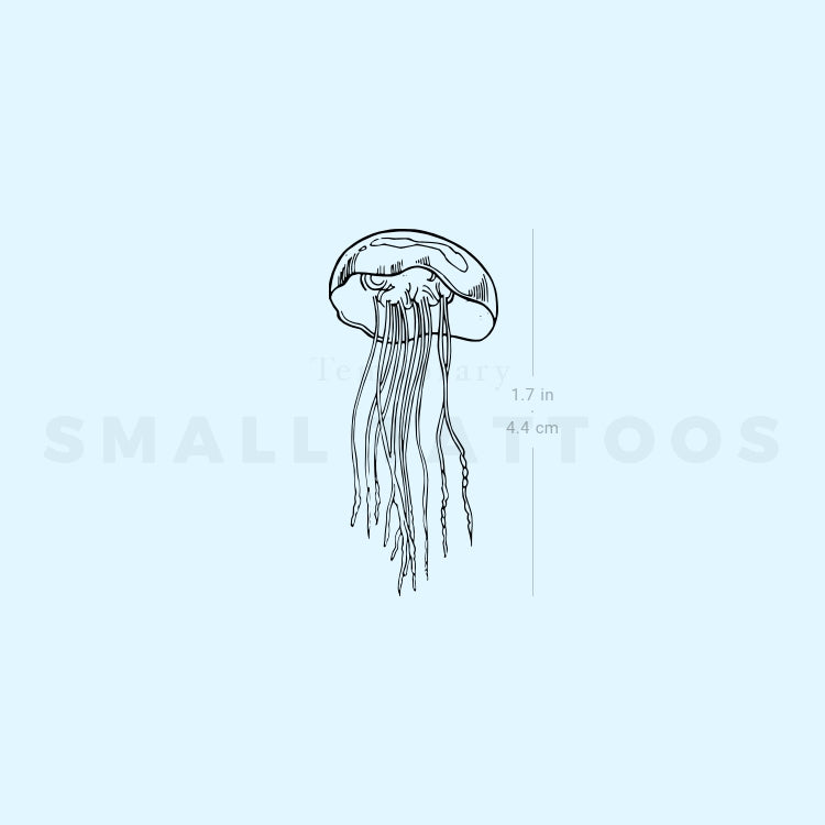 Fine Line Jellyfish Temporary Tattoo (Set of 3)