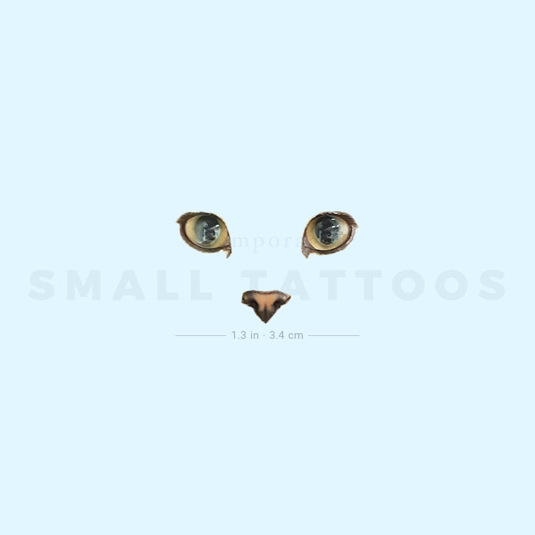 Minimalist Cat Face Temporary Tattoo (Set of 3)