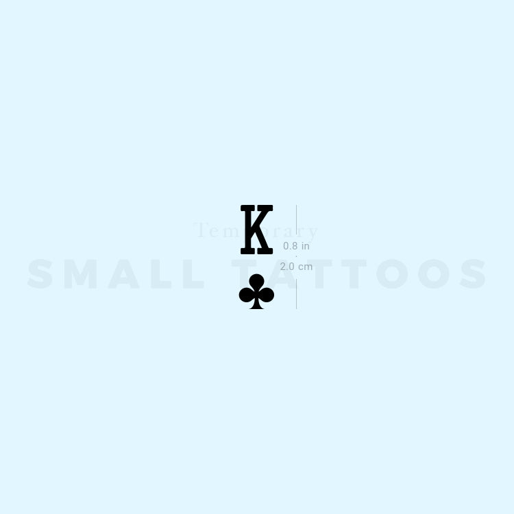 King Of Clubs Temporary Tattoo (Set of 3)