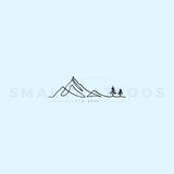 Mountain Lone Pine Trees Temporary Tattoo (Set of 3)