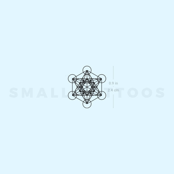 Small Metatron's Cube Temporary Tattoo (Set of 3)