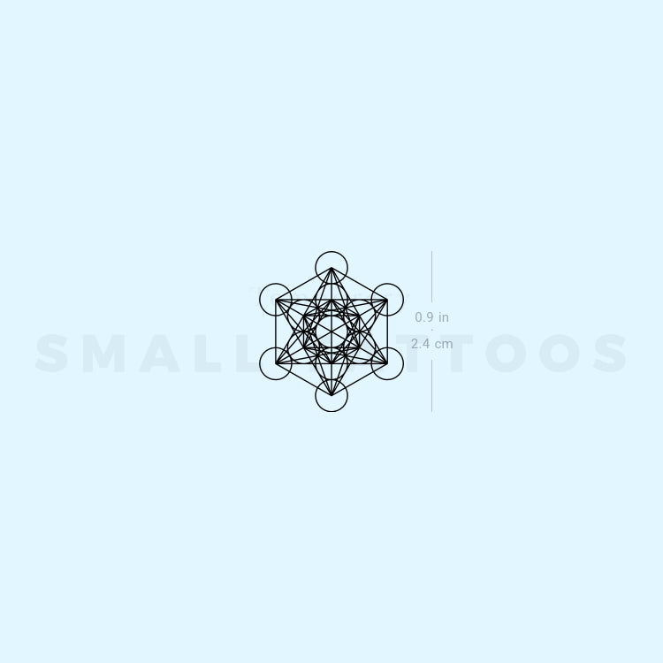 Small Metatron's Cube Temporary Tattoo (Set of 3)