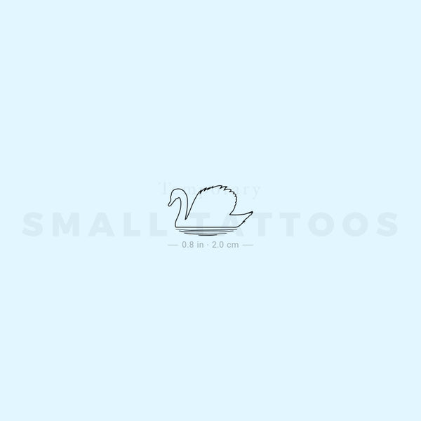 Swan Outline Temporary Tattoo (Set of 3)