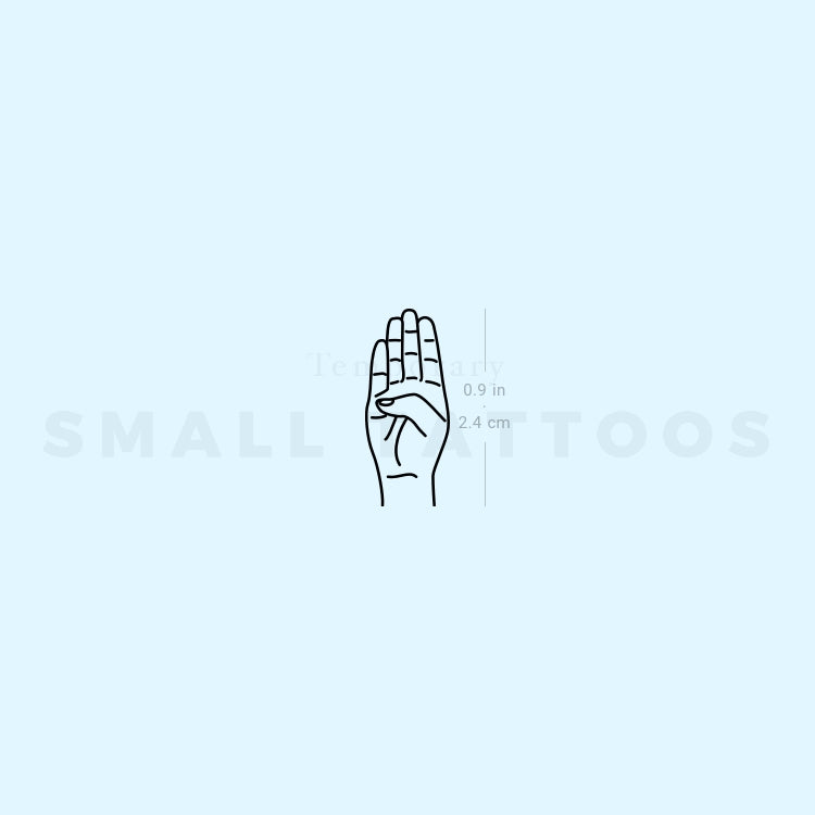 Sign Language B Temporary Tattoo (Set of 3)