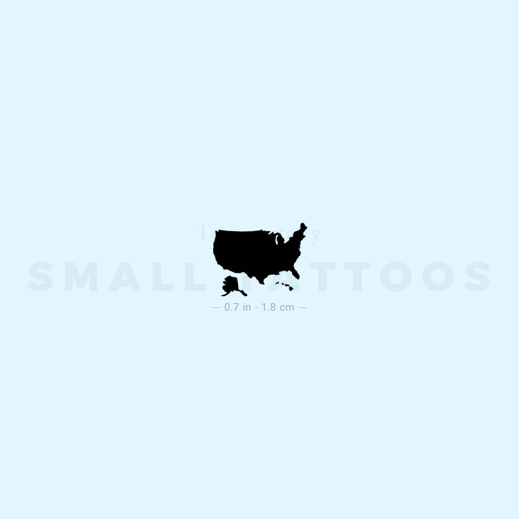 Small United States Map Temporary Tattoo (Set of 3)