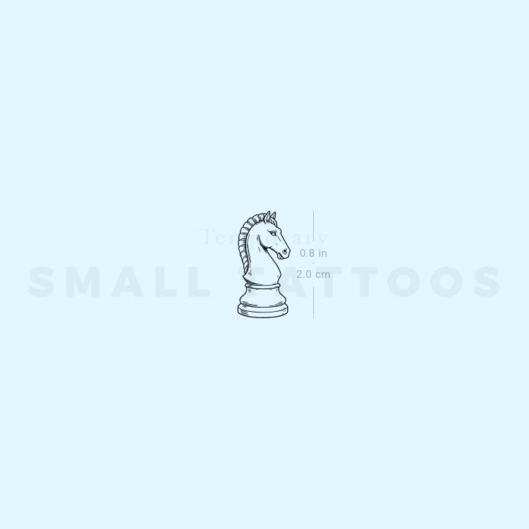 Chess Knight Temporary Tattoo (Set of 3)