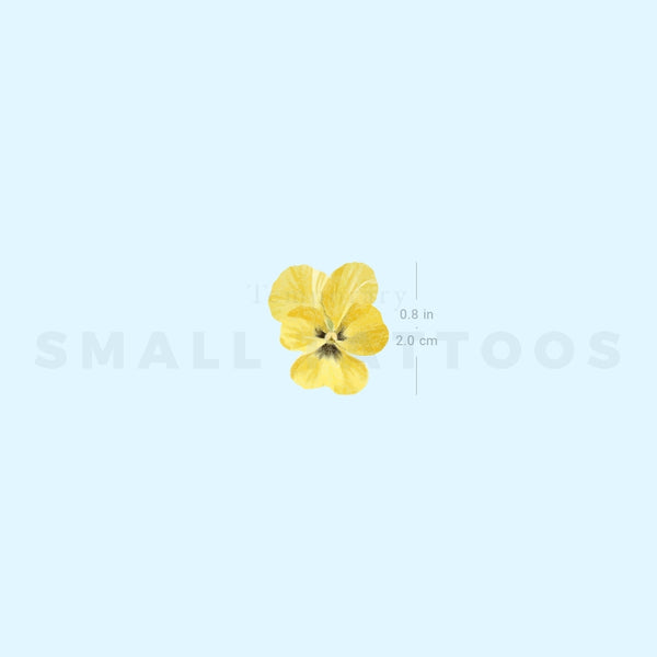 Yellow Pansy Temporary Tattoo (Set of 3)