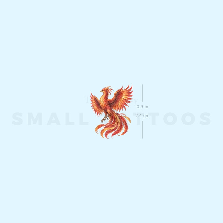 Watercolor Phoenix Temporary Tattoo (Set of 3)