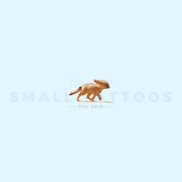 Walking Fennec Fox Temporary Tattoo (Set of 3)