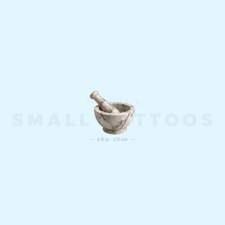 Mortar And Pestle Temporary Tattoo (Set of 3)