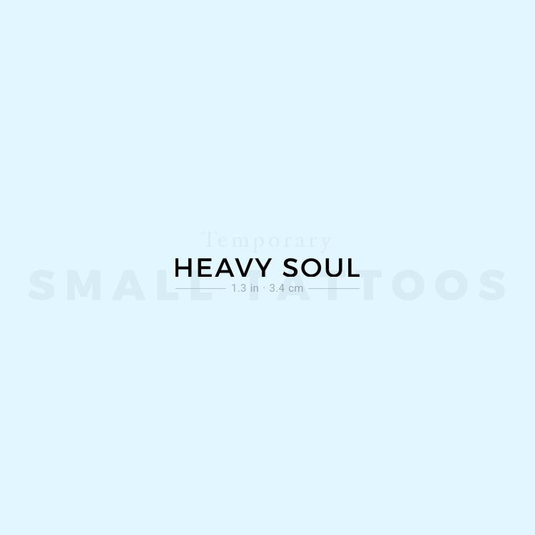 Tatuaje temporal HEAVY SOUL en mayúsculas (juego de 3)