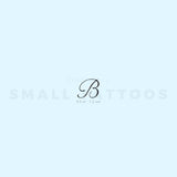 Letter B Script Temporary Tattoo (Set of 3)