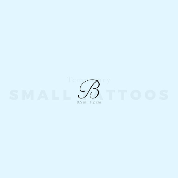 Letter B Script Temporary Tattoo (Set of 3)