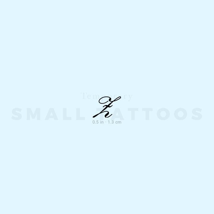 Letter Z Script Temporary Tattoo (Set of 3)