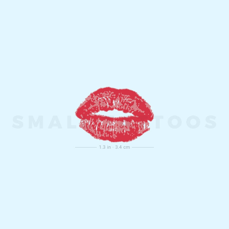 Red Kiss Mark Temporary Tattoo (Set of 3)