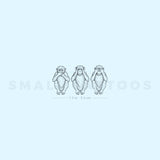 Three Wise Monkeys Temporary Tattoo (Set of 3)